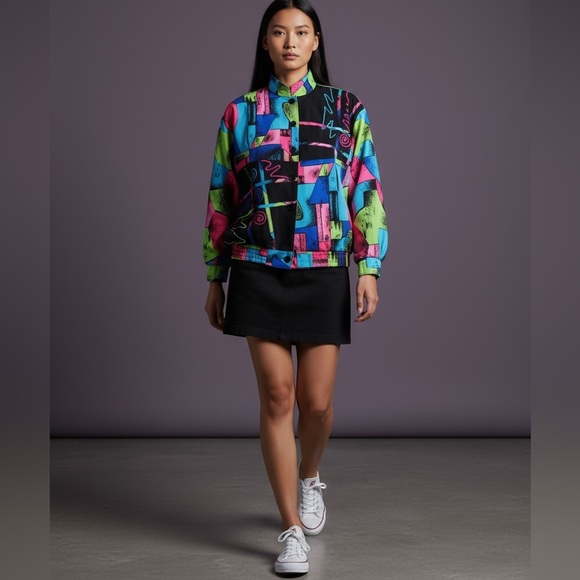 Vintage art to wear retro 80’s bomber Jacket 12 - Picture 8 of 16